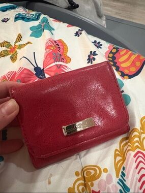 Red Leather Clutch Wallet NiNE